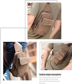 img 1 attached to Wxnow Canvas Sling Crossbody Backpack