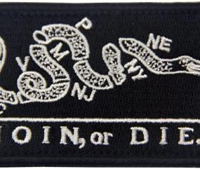 img 3 attached to 🔪 Join Or Die Tactical Embroidered Morale Patch - Black | Fastener Hook&Loop Applique for Added Versatility