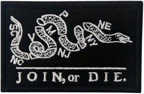 img 4 attached to 🔪 Join Or Die Tactical Embroidered Morale Patch - Black | Fastener Hook&Loop Applique for Added Versatility