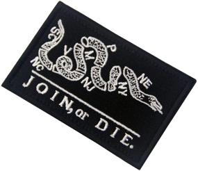 img 1 attached to 🔪 Join Or Die Tactical Embroidered Morale Patch - Black | Fastener Hook&Loop Applique for Added Versatility