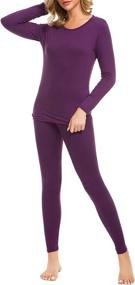 img 2 attached to 👚 LOMON Women's Ultra Soft Thermal Underwear Set - Smooth Knit Long Johns Base Layer for Top & Bottom