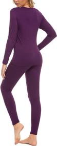 img 1 attached to 👚 LOMON Women's Ultra Soft Thermal Underwear Set - Smooth Knit Long Johns Base Layer for Top & Bottom