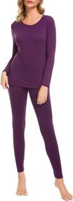 img 3 attached to 👚 LOMON Women's Ultra Soft Thermal Underwear Set - Smooth Knit Long Johns Base Layer for Top & Bottom