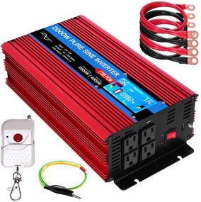 img 4 attached to 🔌 Etrepow 2000W Pure Sine Wave Power Inverter 12V to 110V 120V – LCD Display, Wireless Remote Control, 4 AC Outlets, 2.1A USB Port, Dual Fans – Off-Grid Inverter 4000W Peak for RV, Truck, Car