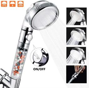 img 3 attached to Nosame Shower Head Ⅲ with Hose and Bracket - High Pressure Water Saving 3 Mode Spray, ON/Off Pause Function, Filtered Filtration - RV Handheld Showerheads 1.6 GPM for Dry Skin & Hair Spa