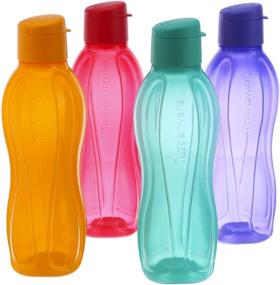 img 1 attached to Tupperware Eco Sports Water Bottle Flip Top 1 Liter 4 Pack