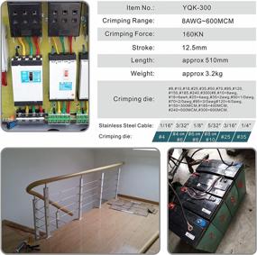 img 2 attached to Powerful 16TON Hydraulic Cable Lug Crimper for Efficient Electrical Terminations - Complete Kit with 13 Die Sets