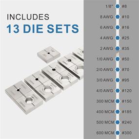 img 3 attached to Powerful 16TON Hydraulic Cable Lug Crimper for Efficient Electrical Terminations - Complete Kit with 13 Die Sets