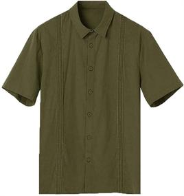 img 1 attached to 👔 Men's Regular Fit Button-Down Guayabera Shirts: Classic Clothing with Sleeves