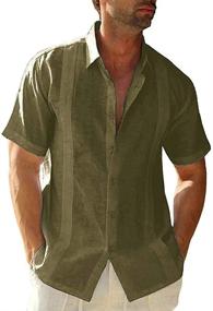 img 4 attached to 👔 Men's Regular Fit Button-Down Guayabera Shirts: Classic Clothing with Sleeves