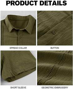 img 2 attached to 👔 Men's Regular Fit Button-Down Guayabera Shirts: Classic Clothing with Sleeves