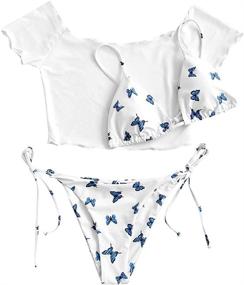 img 4 attached to 👙 ZAFUL Womens String Swimsuit Bathing Women's Clothing: Explore Vibrant Swimsuits & Cover Ups!