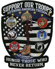 img 4 attached to Support Military Motorcycle Embroidered American