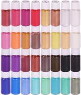 🎨 mica powder for epoxy resin: vibrant 32 color pigment powder set for resin art, lip gloss, soap making, and diy crafts (5g/0.18oz each bottle) logo