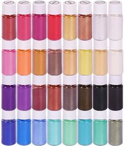 img 4 attached to 🎨 Mica Powder for Epoxy Resin: Vibrant 32 Color Pigment Powder Set for Resin Art, Lip Gloss, Soap Making, and DIY Crafts (5g/0.18oz Each Bottle)