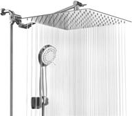 ultimate shower experience: high pressure rainfall shower head and hand held combo with 70 inch hose and adjustable extender arm - easy install, anti clog jet nozzles - universal fit for high/low water flow logo