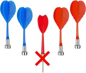 img 2 attached to JOLLYSTYLE 24PCS Magnetic Darts Set - Yellow Red Green Blue Plastic Dart Board Game Replacement Darts Kit