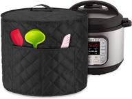 🔒 protective dust cover for 8 quart instant pot with pockets - black quilted fabric logo