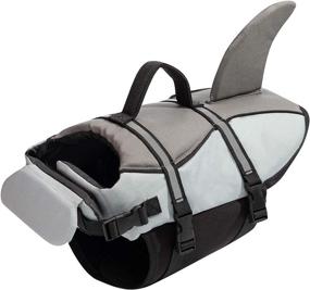 img 4 attached to 🐶 Hollypet X-Small Gray Dog Life Jacket - Adjustable Reflective Vest with Rescue Handle - Pet Life Preserver for Lifesaving