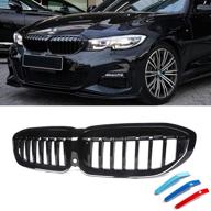 abs gloss black single slat front kidney grille for 2019-2022 3 series g20 - sna g20 grill logo