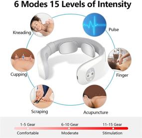 img 3 attached to 🔥 Ultimate Neck Massager with Heat: Intelligent Pain Relief, Cordless Deep Tissue Massage, 6 Modes, Gift for Women Men - Ideal for Home, Office, and Travel!