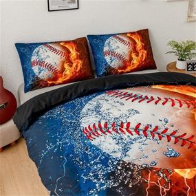 img 1 attached to Teen Boys Baseball Bedding Set - Homebed 3D Sports Duvet Cover Sets with Pillowcases, Twin Size, 2PCS, Includes 1 Duvet Cover and 1 Pillow Sham