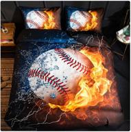 teen boys baseball bedding set - homebed 3d sports duvet cover sets with pillowcases, twin size, 2pcs, includes 1 duvet cover and 1 pillow sham logo