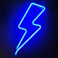 blue orgrimmar led neon sign lightning wall light: decorative battery & usb-powered night light for home, wedding, and christmas decoration логотип