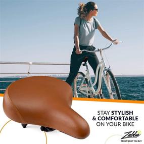 img 1 attached to 🚲 Bikeroo Extra Wide Bicycle Saddle with Suspension - Ultimate Comfort Cruiser Bike Seat for Women and Men - Brown