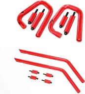 high-quality red front & rear grab bar steel handle kit for 2007-2018 jeep wrangler jk logo