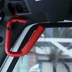 img 1 attached to High-Quality Red Front & Rear Grab Bar Steel Handle Kit for 2007-2018 Jeep Wrangler JK