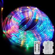 🎉 40ft ambaret led rope lights - battery operated fairy string lights with 120 leds, 8 color changing, waterproof strip light for bedroom, garden, outdoor party decorations (multi-color) logo