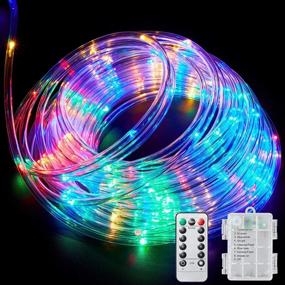 img 4 attached to 🎉 40Ft Ambaret LED Rope Lights - Battery Operated Fairy String Lights with 120 LEDs, 8 Color Changing, Waterproof Strip Light for Bedroom, Garden, Outdoor Party Decorations (Multi-Color)
