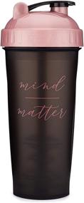 img 4 attached to 🥤 BPA-Free 28-Ounce Shaker Bottle with Action-Rod Mixer, Dishwasher-Safe Motivational Quote Shaker Cups, Mind Over Matter – Black/Rose, Protein Shaker Bottle (28oz)