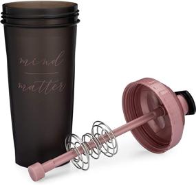 img 3 attached to 🥤 BPA-Free 28-Ounce Shaker Bottle with Action-Rod Mixer, Dishwasher-Safe Motivational Quote Shaker Cups, Mind Over Matter – Black/Rose, Protein Shaker Bottle (28oz)