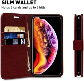 img 2 attached to 📱 Premium iPhone Xs MAX Wallet Case with Glass Screen Protector Included: Monasay Flip Folio Leather Cell Phone Cover with Credit Card Holder