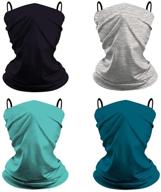 👧 [4 pack] kids neck gaiter face bandanas, reusable mask scarf washable fabric cloth balaclava for boys and girls (3-12 years) logo