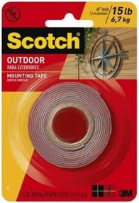 img 1 attached to 🔒 Scotch Weather-Resistant Double-Sided Tape, 1 x 60, Gray w/Red Liner - Indispensable Adhesive for Any Surface