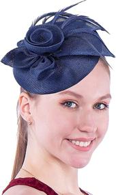 img 3 attached to Biruil Womens Fascinators Pillbox Hat Leaves Tea Party Cocktail Headband Kentucky Derby Hair Clip: Chic and Elegant Accessory for Women