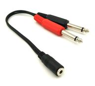🔌 poyiccot 3.5mm female to 2 dual 1/4 inch ts male y splitter cable, 1/4 to 1/8 stereo adapter, 20cm/8inch length logo