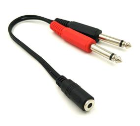 img 4 attached to 🔌 Poyiccot 3.5mm Female to 2 Dual 1/4 Inch TS Male Y Splitter Cable, 1/4 to 1/8 Stereo Adapter, 20cm/8inch Length