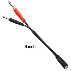 img 1 attached to 🔌 Poyiccot 3.5mm Female to 2 Dual 1/4 Inch TS Male Y Splitter Cable, 1/4 to 1/8 Stereo Adapter, 20cm/8inch Length