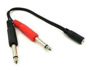 img 3 attached to 🔌 Poyiccot 3.5mm Female to 2 Dual 1/4 Inch TS Male Y Splitter Cable, 1/4 to 1/8 Stereo Adapter, 20cm/8inch Length