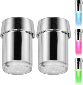 img 3 attached to 💦 Gradient Water Stream Color Changing Kitchen Faucet Head - 2-Pack, 3-color LED, Temperature Sensitive, Upgrade, No Electric Needed - Ideal for Kitchen and Bathroom Sink Lights