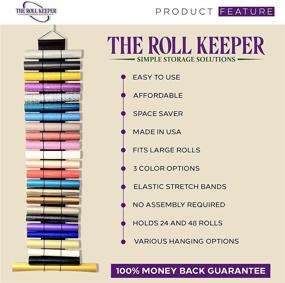 img 2 attached to 🔄 The Roll Keeper: Vinyl Roll Holder & Craft Room Organizer | Adjustable Rack for Diamond Painting Accessories | Closet, Door & Wall Mount | Holds 24 Rolls (Maroon)