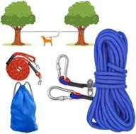 premium dog camping gear: 360° swivel, tool-free installation, 50 ft portable trolley system, 10 ft run cable, 200 lb capacity - ideal for outdoor adventures logo