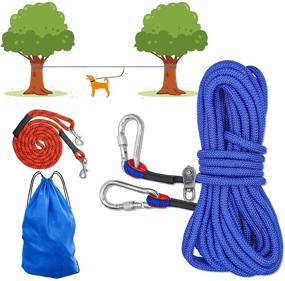 img 4 attached to Premium Dog Camping Gear: 360° Swivel, Tool-Free Installation, 50 ft Portable Trolley System, 10 ft Run Cable, 200 LB Capacity - Ideal for Outdoor Adventures