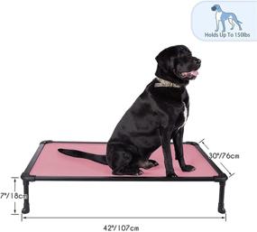 img 2 attached to Veehoo Chew-Proof Elevated Dog Bed - Cooling Raised Pet Cot with Rustless Aluminum 🐾 Frame and Durable Textilene Mesh Fabric. Indoor or Outdoor Use, featuring Unique No-Slip Feet Design.