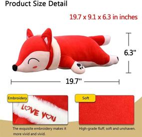 img 3 attached to 20-Inch VSFNDB Stuffed Fox Plush Toy: Super Soft and Cuddly Animal Pillow Cushion for Kids, Girls, Boys - Perfect Birthday or Christmas Gift, Room Decor