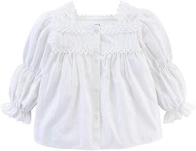 img 4 attached to 👚 Mud Kingdom Smocked Girls' Clothing and Tops: Buttoned Toddler Collection, Tees & Blouses